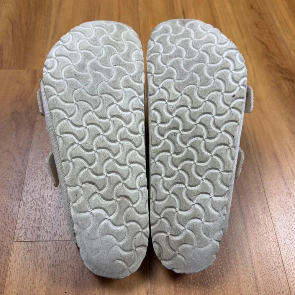 Birkenstock Arizona Canvas Sandals Cream Off White Mens 41 US 8-8.5 Slide Cork